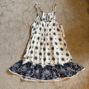 Blue and white mini dress